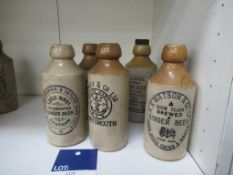 5x Stone Ginger Beer Bottles - A.S.Watson & Co. Ltd, Hong Kong, China and Manila; Mumby & Co. Ltd, P