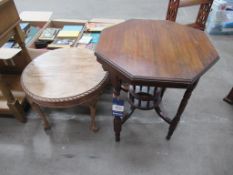 Two Side Tables - One Round, One Octagonal