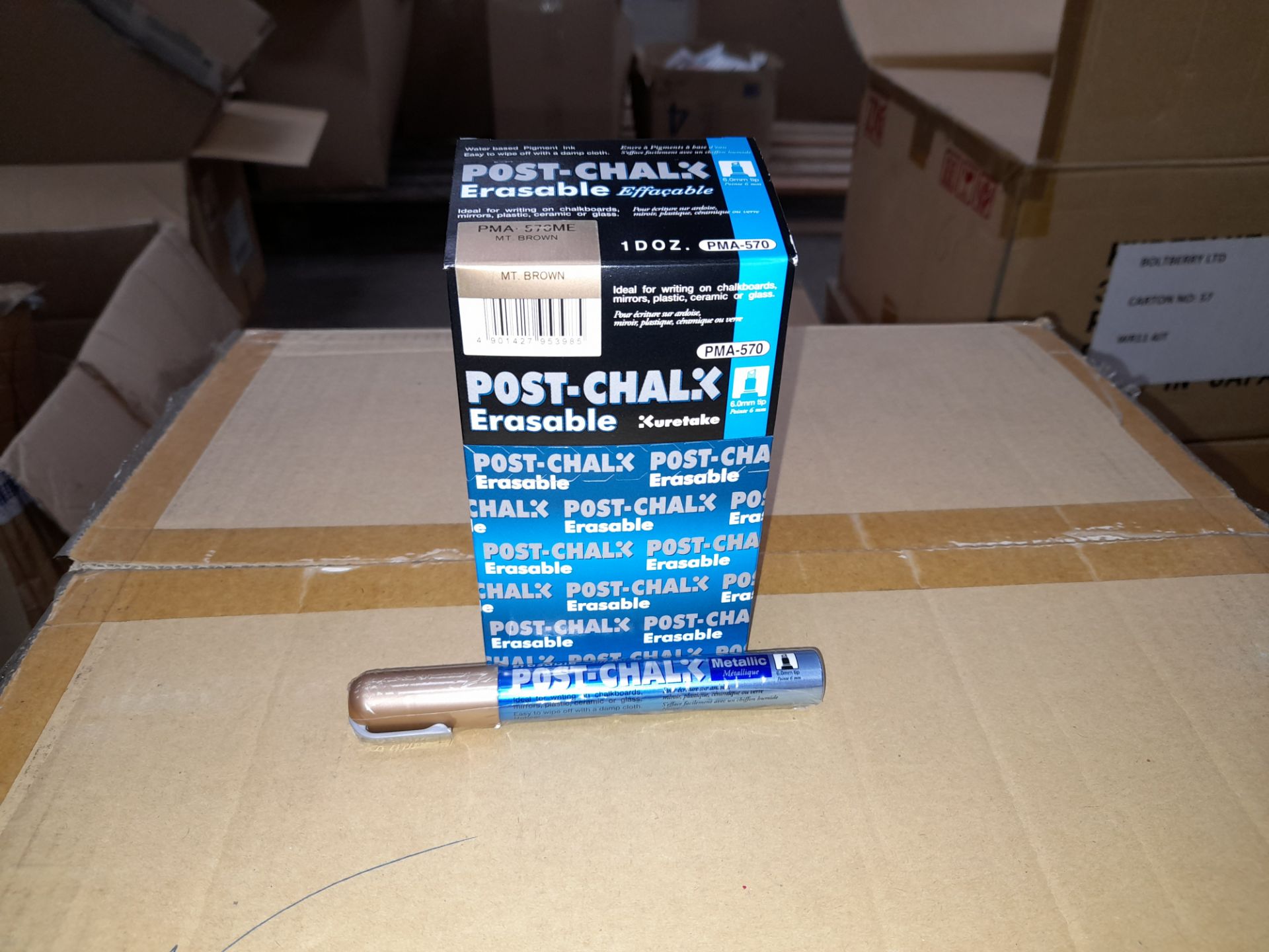 1 x Box of Kuretake Post-chalk Erasable MT Brown P