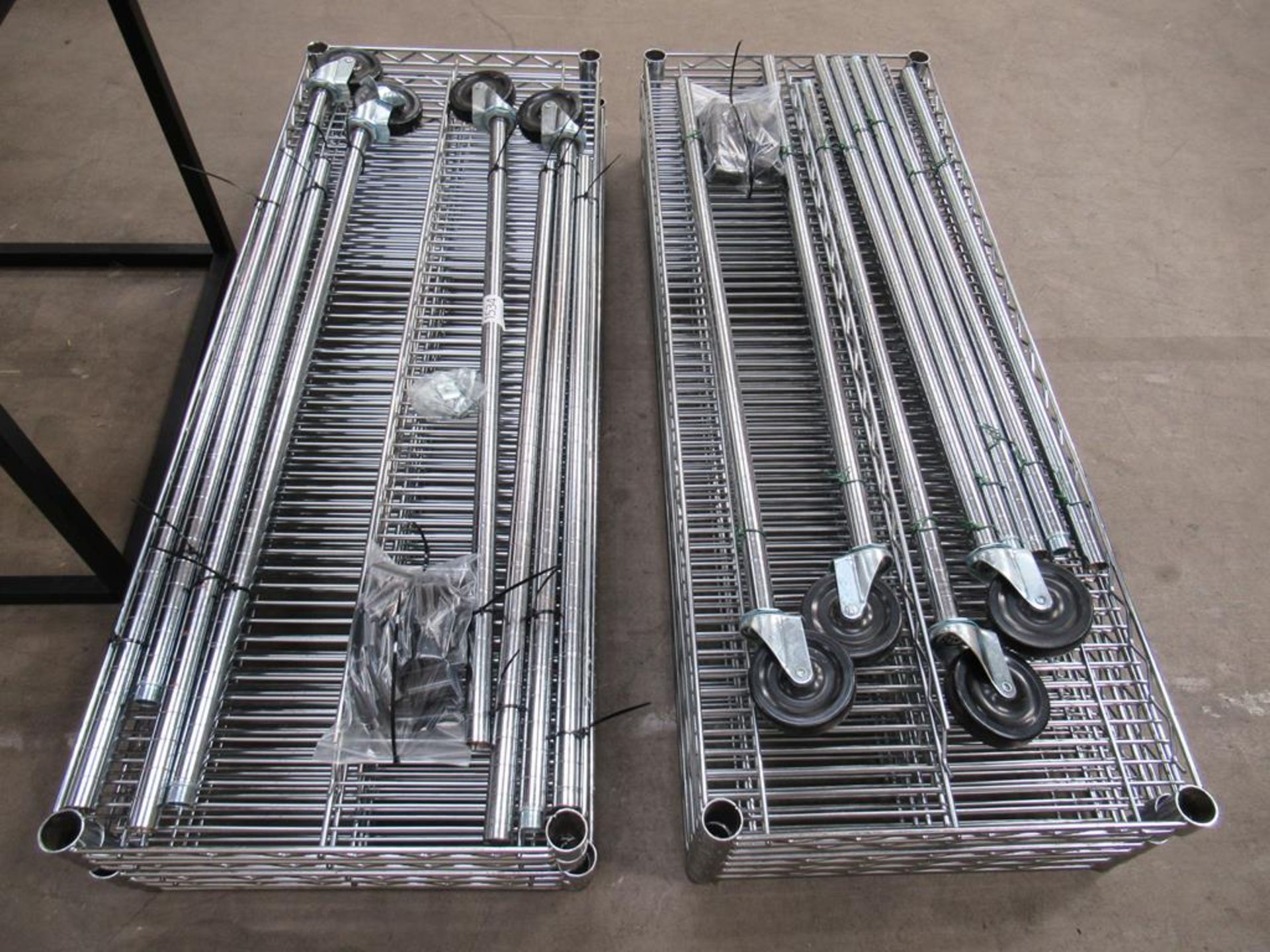 2x Dismantled Chrome Wire Mobie Shelving Units (5 tier each unit). - Image 4 of 4