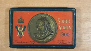 A Tin of Boer War Chocolate - South Africa 1900 - with Rowntree Branded Chocolate Inside