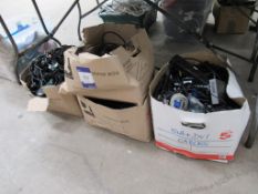 Large qty of various PC cables and couplats etc to 4 cardboard boxes