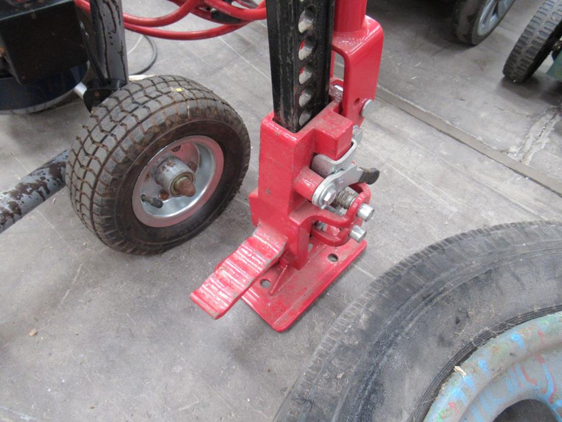 A 48" Farm Jack/High Lift Jack together with a Vintage 1930's? Wheel - Image 3 of 3