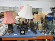 Qty of Assorted Table Lamp in Varying Styles, including some matching pairs