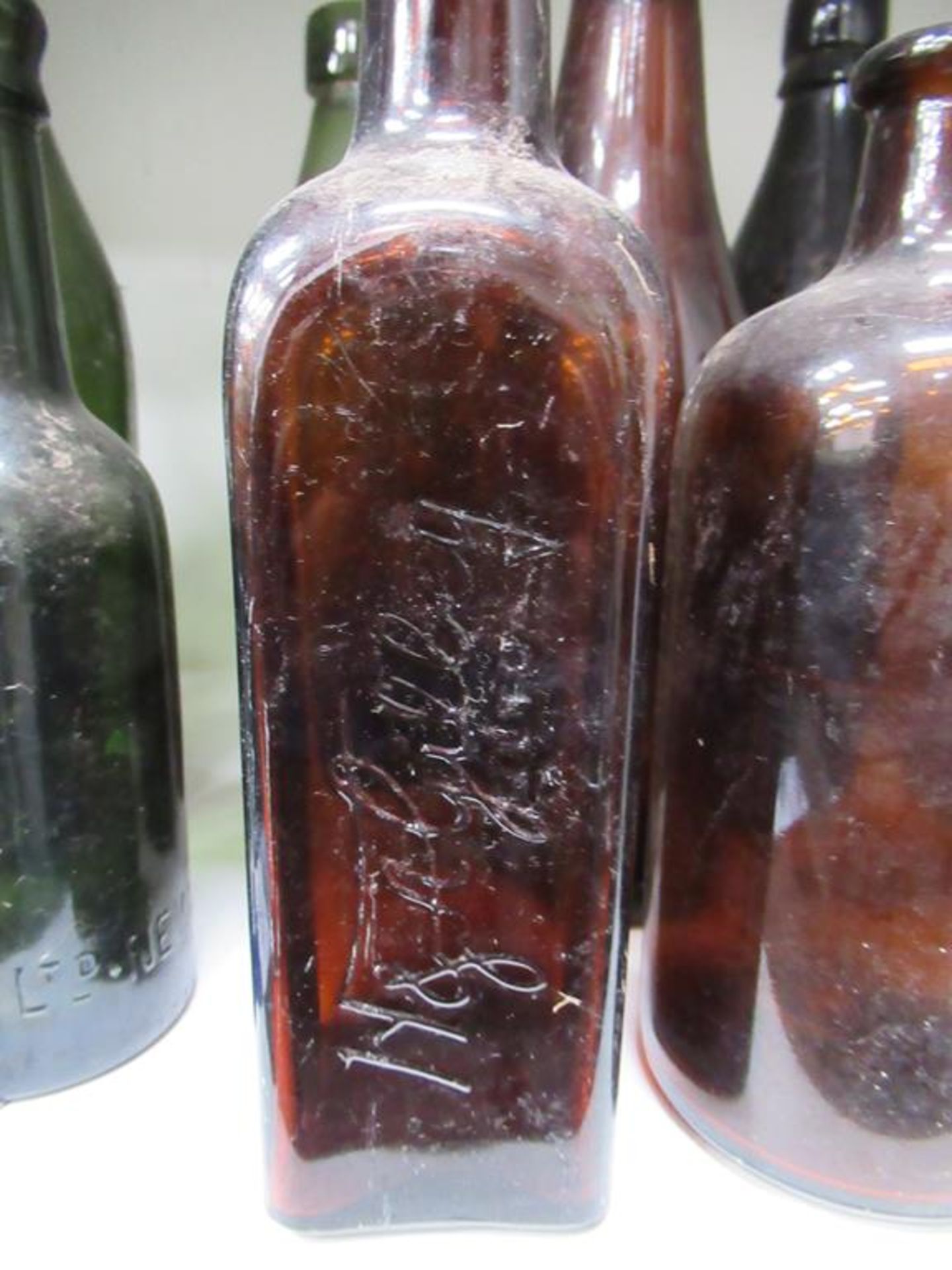 Qty of Green & Brown Coloured Glass Bottles - Image 4 of 6