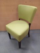 4 x Memphis Standard Side Chairs with Light Green Leather Effect Upholstery
