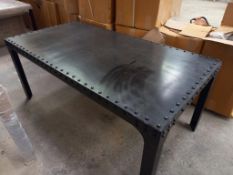 Steel Rustic Riveted Table (H760mm x W910mm x D1800mm)