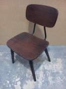 2 x Walnut Coloured Metal Framed Chairs