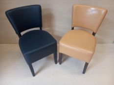 4 x Leather Effect Dining Chairs in Black, Butterscotch & Ebony