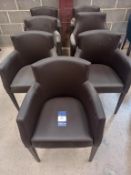 7 x Leather Effect Reception Chairs in Brown & Ebony - 2 x Types