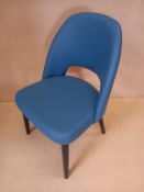 3 x Leather Effect Side Chairs in Lagoon blue colour