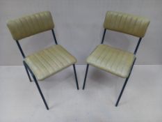 4 x Rib Yellow Metal Frame Chairs