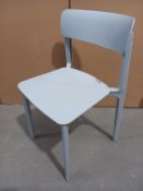 4 x Plastic Pastel Blue Coloured Stacking Chairs - Boxed