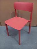 4 x Plastic Brick Coloured Stacking Chairs - Boxed