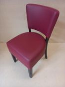 4 x Leather Effect Dining Chairs in Wine & Ebony