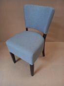 4 x Upholstered Dining Chairs in Grey & Ebony