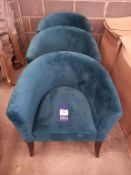 3 x Suede & Upholstered Tub Style Chairs