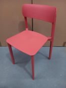 4 x Plastic Brick Coloured Stacking Chairs - Boxed
