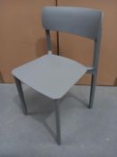 4 x Plastic Clay Coloured Stacking Chairs - Boxed