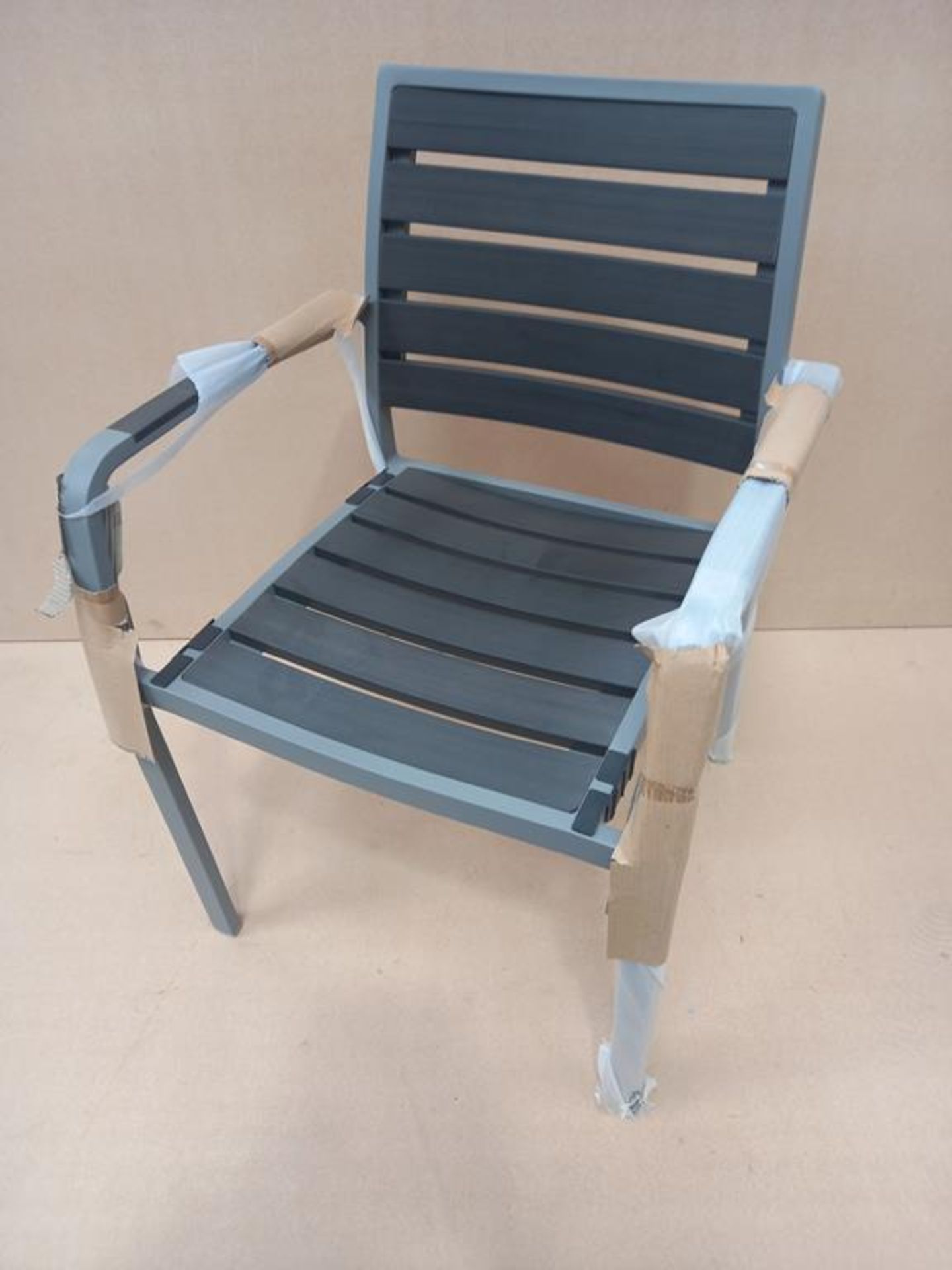 4 x Metal Frame Stacking Arm Chairs - Boxed