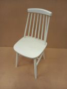 4 x White Spindle Back Wooden Dining Chairs