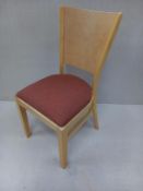4 x Wooden Frame Upholstered Stacking Chairs