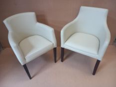 4 x Leather Effect Reception Chairs in Cream & Ebony - 2 x Types