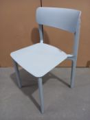 4 x Plastic Pastel Blue Coloured Stacking Chairs - Boxed