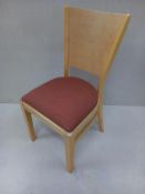 6 x Wooden Frame Upholstered Stacking Chairs