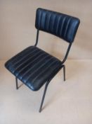 5 x Rustic Metal Framed & Leather Chairs in Black