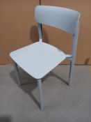 4 x Plastic Pastel Blue Coloured Stacking Chairs - Boxed