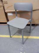 4 x Plastic Clay Coloured Stacking Chairs - Boxed