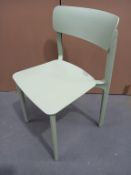 4 x Plastic Pastel Green Coloured Stacking Chairs - Boxed