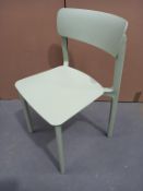 4 x Plastic Pastel Green Coloured Stacking Chairs - Boxed