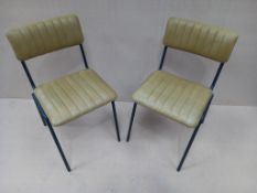 4 x Rib Yellow Metal Frame Chairs