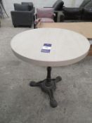 Iron Based Round Top Table
