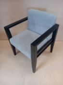 8 x Ebonised and Suede Armchairs