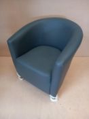 2 x Leather Effect Tub Chairs in Grey