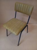 4 x Rustic Metal Framed & Leather Chairs in Light Tan