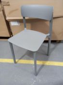 4 x Plastic Clay Coloured Stacking Chairs - Boxed