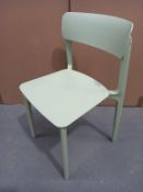 4 x Plastic Pastel Green Coloured Stacking Chairs - Boxed