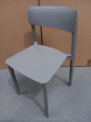 4 x Plastic Clay Coloured Stacking Chairs - Boxed