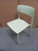 4 x Plastic Pastel Green Coloured Stacking Chairs - Boxed