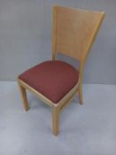 4 x Wooden Frame Upholstered Stacking Chairs