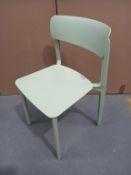 4 x Plastic Pastel Green Coloured Stacking Chairs - Boxed