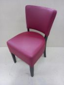 4 X Memphis Standard Wine Coloured Upholstered Chairs with Walnut Coloured Legs