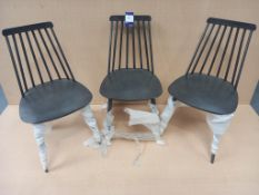 3 x Metal Spindle Back Dining Chairs (One shop soiled)