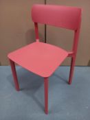 4 x Plastic Brick Coloured Stacking Chairs - Boxed