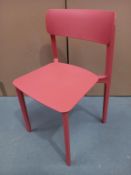 4 x Plastic Brick Coloured Stacking Chairs - Boxed
