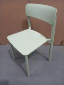 4 x Plastic Pastel Green Coloured Stacking Chairs - Boxed